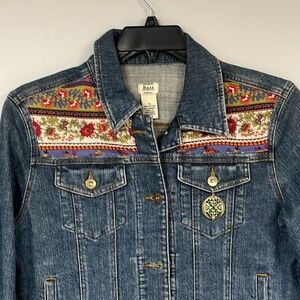 Upcycled BASS Denim Jean Jacket, 100% Upcycled Material, M, ONE-OF-A-KIND!